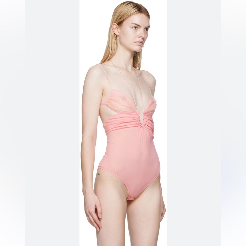 Nensi Dojaka Silk Georgette Keyhole Bodysuit in Blossom XS - Picture 7 of 14